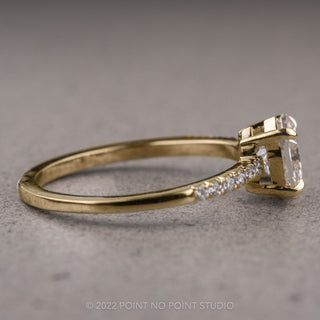 1.56 Carat Hexagon Moissanite Engagement Ring, Jules Setting, 14k Yellow Gold