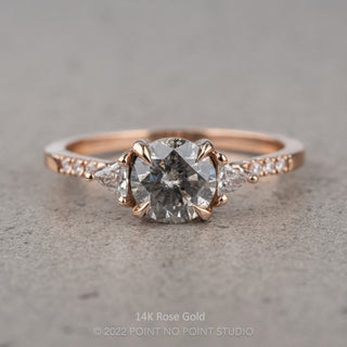 1.21 Carat Salt and Pepper Diamond Engagement Ring, Eliza Setting
