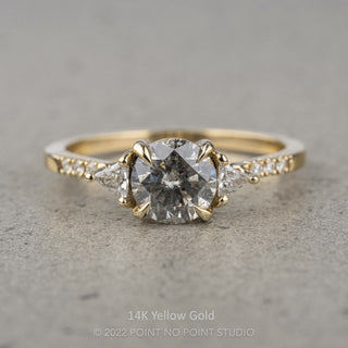 1.21 Carat Salt and Pepper Diamond Engagement Ring, Eliza Setting