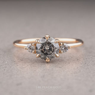 1.05 Carat Salt and Pepper Round Diamond Engagement Ring, Madison Setting
