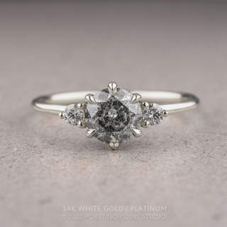 1.05 Carat Salt and Pepper Round Diamond Engagement Ring, Madison Setting