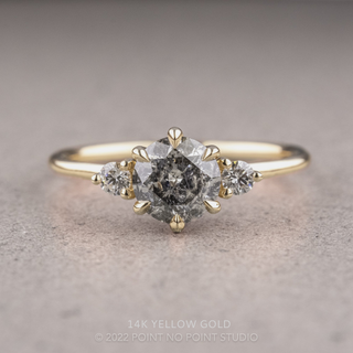 1.05 Carat Salt and Pepper Round Diamond Engagement Ring, Madison Setting