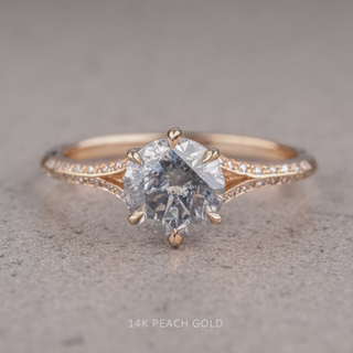 1.67 Carat Salt and Pepper Round Diamond Engagement Ring, Mackenzie Setting