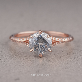 1.67 Carat Salt and Pepper Round Diamond Engagement Ring, Mackenzie Setting