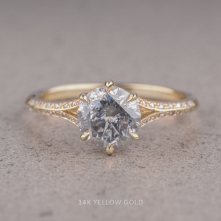 1.67 Carat Salt and Pepper Round Diamond Engagement Ring, Mackenzie Setting