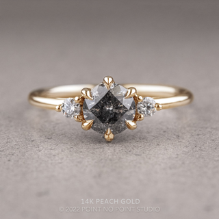 1.16 Carat Salt and Pepper Round Diamond Engagement Ring, Madison Setting