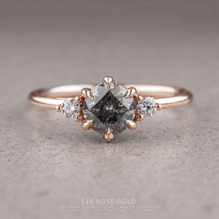 1.16 Carat Salt and Pepper Round Diamond Engagement Ring, Madison Setting