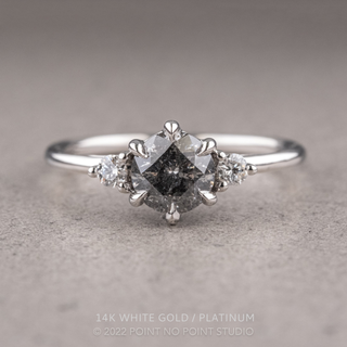1.16 Carat Salt and Pepper Round Diamond Engagement Ring, Madison Setting