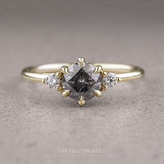 1.16 Carat Salt and Pepper Round Diamond Engagement Ring, Madison Setting