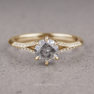 1.04 Carat Salt and Pepper Round Diamond Engagement Ring, Mackenzie Setting