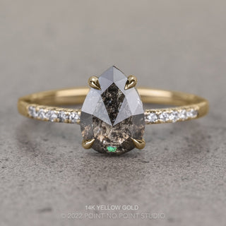 1.70 Carat Black Pear Diamond Engagement Ring, Jules Setting