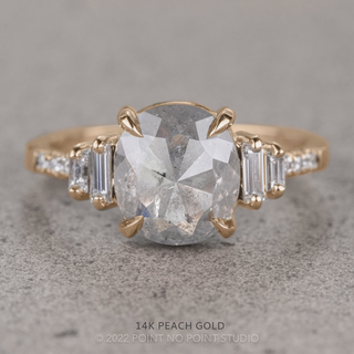 1.67 Carat Icy White Cushion Diamond Engagement Ring, Betsy Setting, 14K Yellow Gold