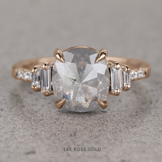 1.67 Carat Icy White Cushion Diamond Engagement Ring, Betsy Setting, 14K Yellow Gold