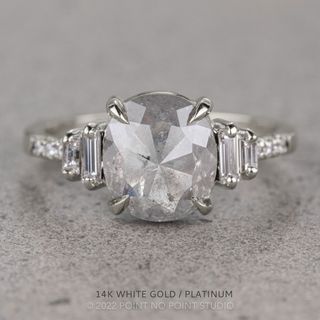 1.67 Carat Icy White Cushion Diamond Engagement Ring, Betsy Setting, 14K Yellow Gold