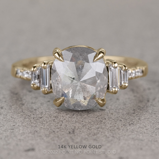 1.67 Carat Icy White Cushion Diamond Engagement Ring, Betsy Setting, 14K Yellow Gold