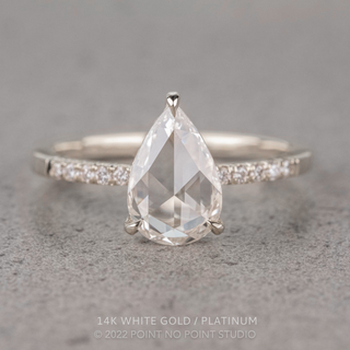 1.40 Carat Clear Pear Diamond Engagement Ring, Juliette Setting