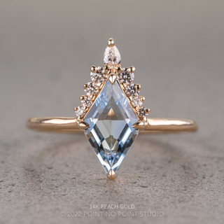2.59 Carat Lozenge Aquamarine and Diamond Engagement Ring, Ava Setting