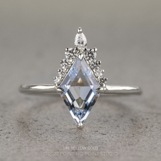 2.59 Carat Lozenge Aquamarine and Diamond Engagement Ring, Ava Setting