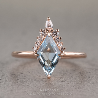 2.59 Carat Lozenge Aquamarine and Diamond Engagement Ring, Ava Setting