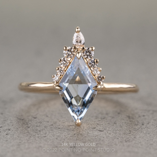 2.59 Carat Lozenge Aquamarine and Diamond Engagement Ring, Ava Setting
