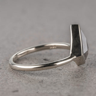 1.12 Carat Salt and Pepper Kite Diamond Engagement Ring, Bezel Jane Setting, Platinum