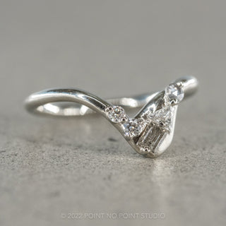 Asymmetric Diamond Wedding Ring, Rian Setting, Platinum