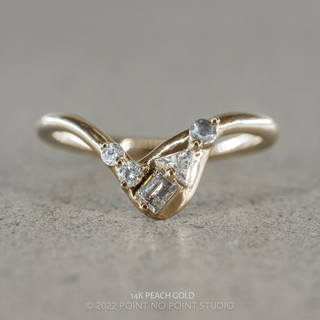 Rian Wedding Ring, 5 Salt and Pepper & White Diamond, Round Band
