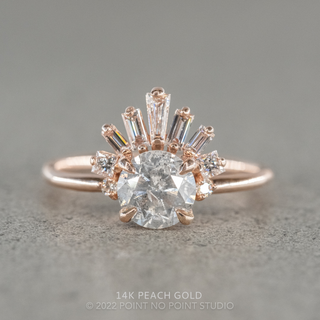 1.62 Carat Salt and Pepper Round Diamond Engagement Ring, Wren Setting