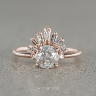 1.62 Carat Salt and Pepper Round Diamond Engagement Ring, Wren Setting