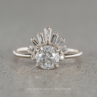 1.62 Carat Salt and Pepper Round Diamond Engagement Ring, Wren Setting