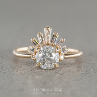 1.62 Carat Salt and Pepper Round Diamond Engagement Ring, Wren Setting
