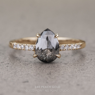 1.31 Carat Salt and Pepper Pear Diamond Engagement Ring, Jules Setting