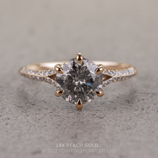 1.95 Carat Salt and Pepper Round Diamond Engagement Ring, Mackenzie Setting