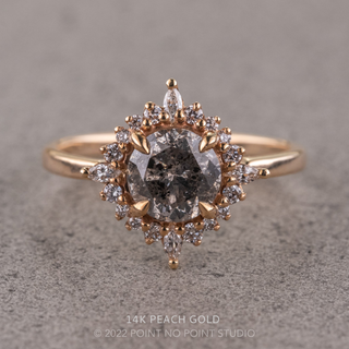 1.23 Carat Salt and Pepper Diamond Engagement Ring, Cosette Setting