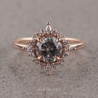 1.23 Carat Salt and Pepper Diamond Engagement Ring, Cosette Setting