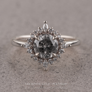 1.23 Carat Salt and Pepper Diamond Engagement Ring, Cosette Setting