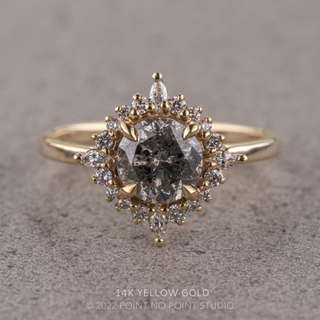 1.23 Carat Salt and Pepper Diamond Engagement Ring, Cosette Setting