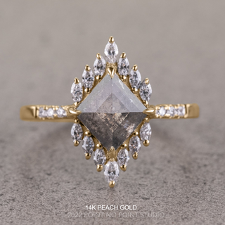 1.78 Carat Salt and Pepper Lozenge Diamond Engagement Ring, Alexandria Setting