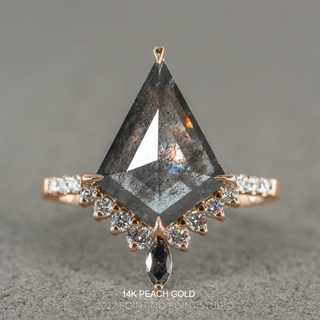 2.90 Carat Salt and Pepper Kite Diamond Engagement Ring, Avaline Setting