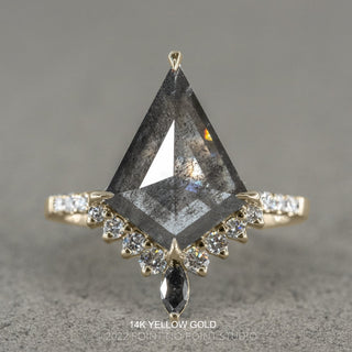 2.90 Carat Salt and Pepper Kite Diamond Engagement Ring, Avaline Setting