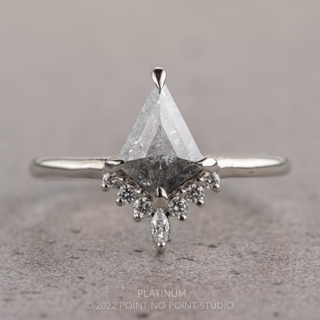 1.04 Carat Salt and Pepper Kite Diamond Engagement Ring, Ava Setting