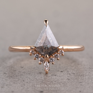 1.04 Carat Salt and Pepper Kite Diamond Engagement Ring, Ava Setting