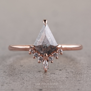 1.04 Carat Salt and Pepper Kite Diamond Engagement Ring, Ava Setting