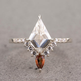 1.75 Carat Kite Moissanite Engagement Ring, Avaline Setting, Platinum
