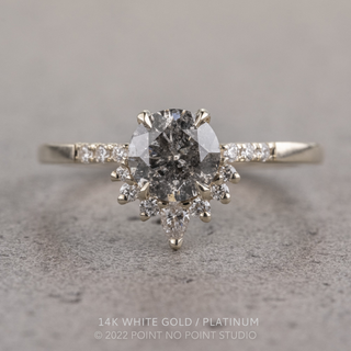 1.25 Carat Salt and Pepper Round Diamond Engagement Ring, Avaline Setting