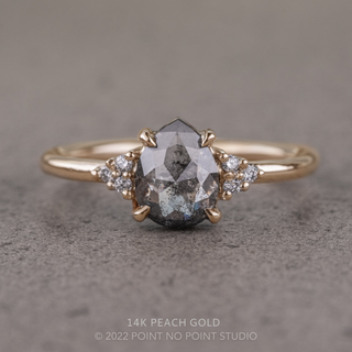 1.78 Carat Salt and Pepper Pear Diamond Engagement Ring, Quinn Setting