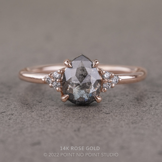 1.78 Carat Salt and Pepper Pear Diamond Engagement Ring, Quinn Setting