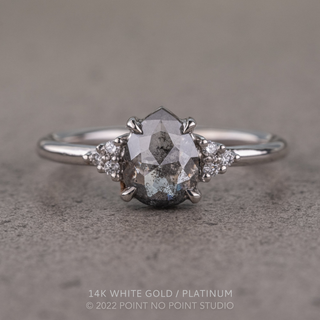 1.78 Carat Salt and Pepper Pear Diamond Engagement Ring, Quinn Setting