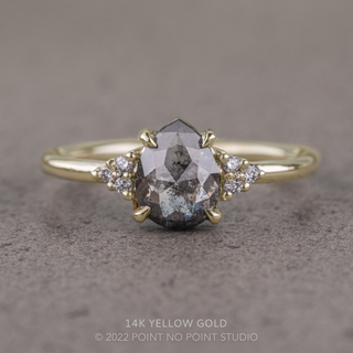1.78 Carat Salt and Pepper Pear Diamond Engagement Ring, Quinn Setting