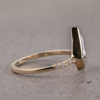 1.17 Carat Salt and Pepper Kite Diamond Engagement Ring, Jules Setting, 14K Yellow Gold